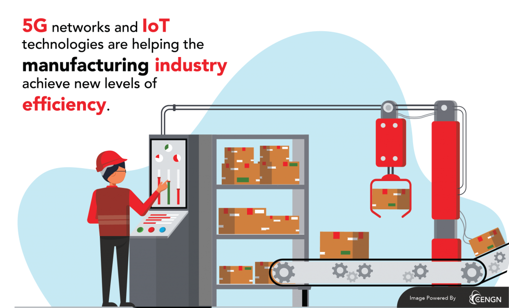 5G networks and IoT technologies are helping the manufacturing industry achieve new levels of efficiency.